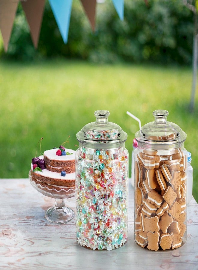 MOLIGOU Plastic Apothecary Jars with Airtight Lid, 120 oz Candy Jars for Candy Buffet, Kitchen Storage Jars, Set of 2 - Image 5